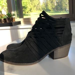 Black strap booties